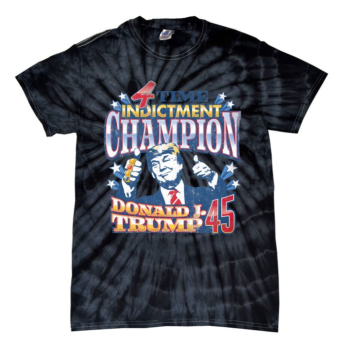 Trump 4 Time Indictment Champion Champ Not Guilty 2024 Tie-Dye T-Shirt