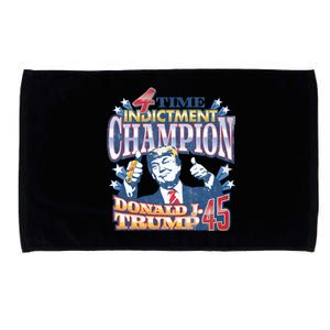 Trump 4 Time Indictment Champion Champ Not Guilty 2024 Microfiber Hand Towel