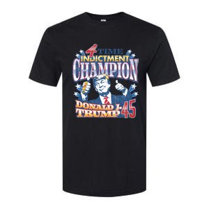 Trump 4 Time Indictment Champion Champ Not Guilty 2024 Softstyle CVC T-Shirt