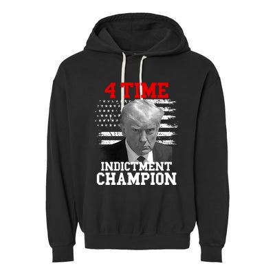 Trump 4 Time Indictment Champion Garment-Dyed Fleece Hoodie