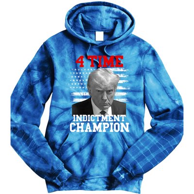 Trump 4 Time Indictment Champion Tie Dye Hoodie