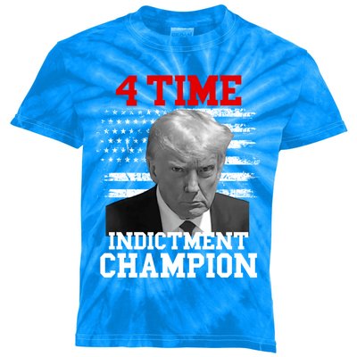 Trump 4 Time Indictment Champion Kids Tie-Dye T-Shirt