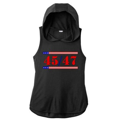 Trump 45/47 Trump 45 47 2024 Trump 2024 Ladies PosiCharge Tri-Blend Wicking Draft Hoodie Tank