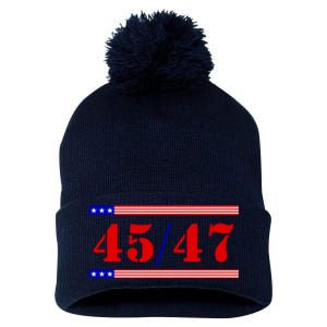 Trump 45/47 Trump 45 47 2024 Trump 2024 Pom Pom 12in Knit Beanie