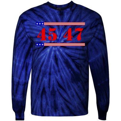 Trump 45/47 Trump 45 47 2024 Trump 2024 Tie-Dye Long Sleeve Shirt