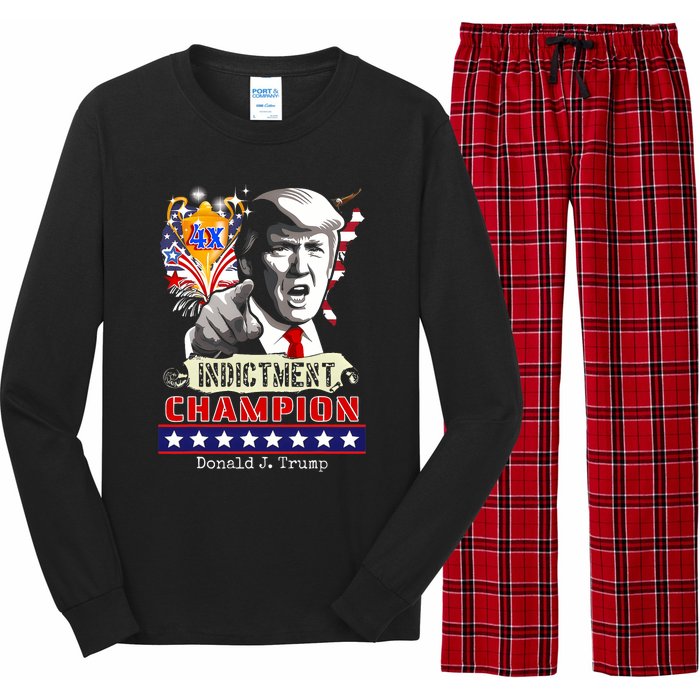 Trump 4 Time Indictment Champ Long Sleeve Pajama Set