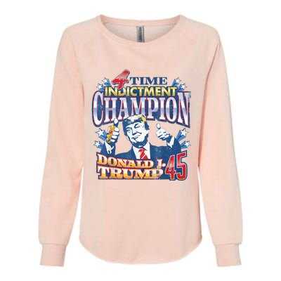 Trump 4 Time Indictment Champion Champ Not Guilty 2024 Womens California Wash Sweatshirt