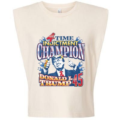 Trump 4 Time Indictment Champion Champ Not Guilty 2024 Garment-Dyed Women's Muscle Tee