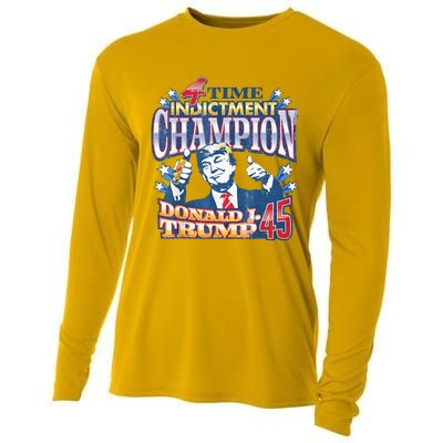 Trump 4 Time Indictment Champion Champ Not Guilty 2024 Cooling Performance Long Sleeve Crew