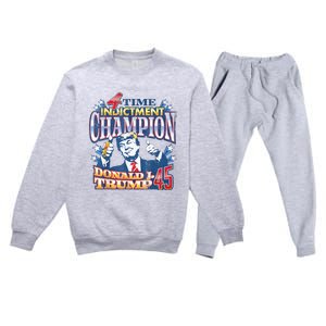 Trump 4 Time Indictment Champion Champ Not Guilty 2024 Premium Crewneck Sweatsuit Set