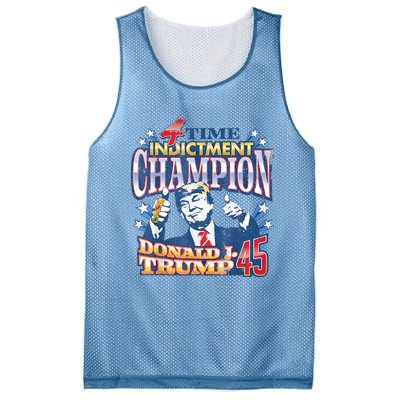 Trump 4 Time Indictment Champion Champ Not Guilty 2024 Mesh Reversible Basketball Jersey Tank