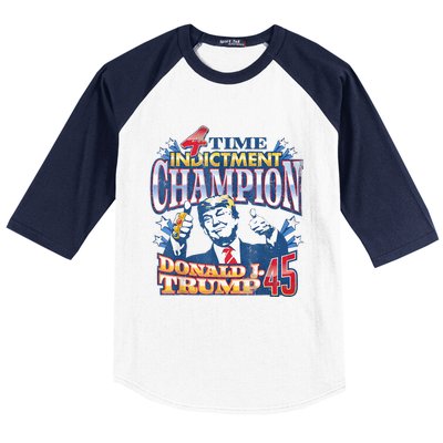 Trump 4 Time Indictment Champion Champ Not Guilty 2024 Baseball Sleeve Shirt