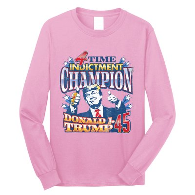 Trump 4 Time Indictment Champion Champ Not Guilty 2024 Long Sleeve Shirt