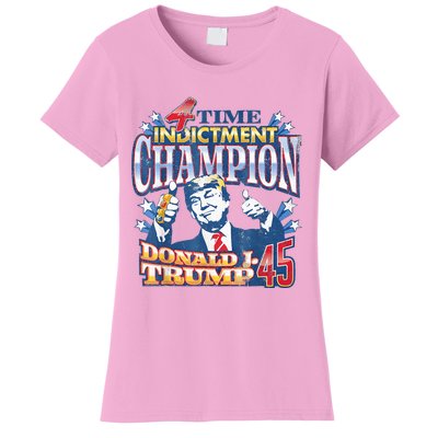 Trump 4 Time Indictment Champion Champ Not Guilty 2024 Women's T-Shirt