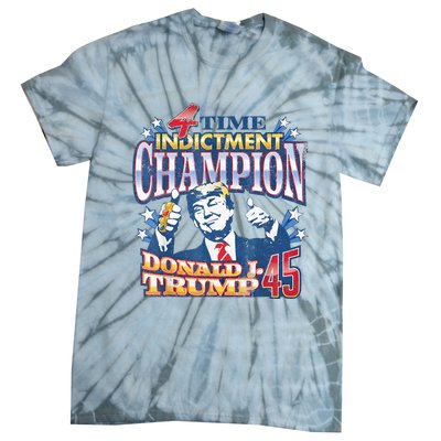 Trump 4 Time Indictment Champion Champ Not Guilty 2024 Tie-Dye T-Shirt