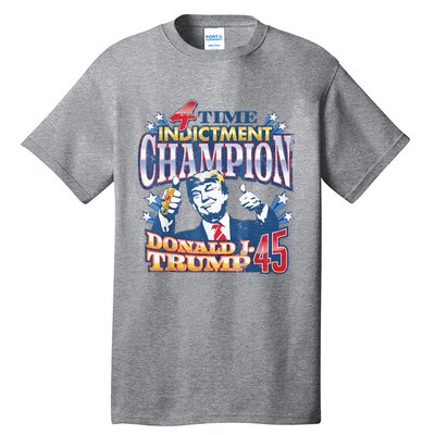 Trump 4 Time Indictment Champion Champ Not Guilty 2024 Tall T-Shirt