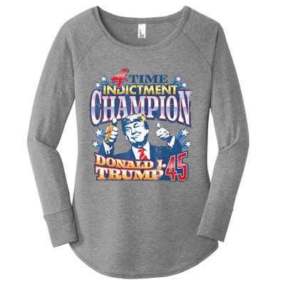 Trump 4 Time Indictment Champion Champ Not Guilty 2024 Women's Perfect Tri Tunic Long Sleeve Shirt