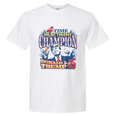 Trump 4 Time Indictment Champion Champ Not Guilty 2024 Garment-Dyed Heavyweight T-Shirt