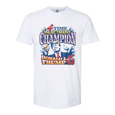 Trump 4 Time Indictment Champion Champ Not Guilty 2024 Softstyle CVC T-Shirt