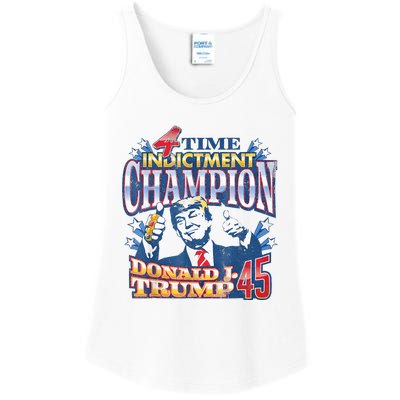 Trump 4 Time Indictment Champion Champ Not Guilty 2024 Ladies Essential Tank