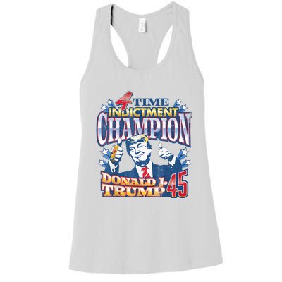 Trump 4 Time Indictment Champion Champ Not Guilty 2024 Women's Racerback Tank