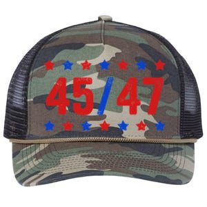 Trump 45/47 Trump 45 47 2024 Trump 2024 Retro Rope Trucker Hat Cap