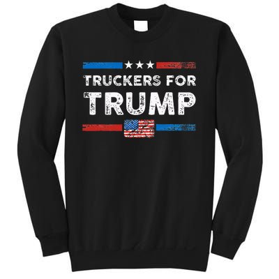 Truckers 4 Trump Truckers For Trump 2024 Us Flag Vintage Sweatshirt