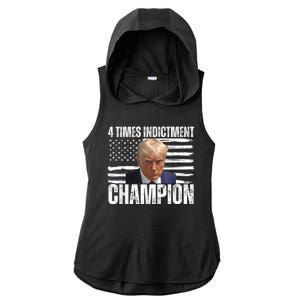 Trump 4 Time Indictment Champion Champ Not Guilty 2024 Ladies PosiCharge Tri-Blend Wicking Draft Hoodie Tank