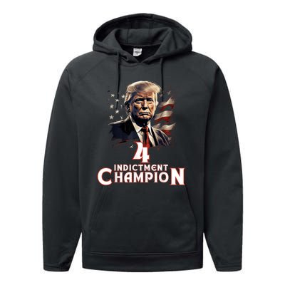 Trump 4 Time Indictment Champion Champ Not Guilty 2024 Performance Fleece Hoodie