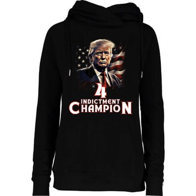 Trump 4 Time Indictment Champion Champ Not Guilty 2024 Womens Funnel Neck Pullover Hood