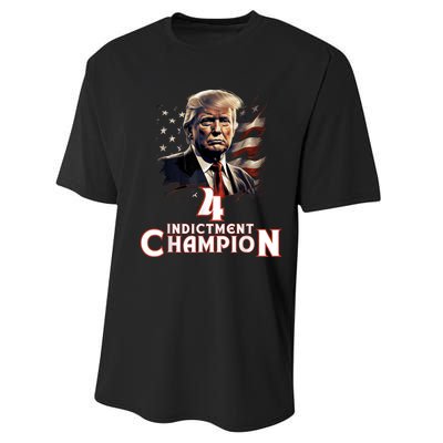 Trump 4 Time Indictment Champion Champ Not Guilty 2024 Performance Sprint T-Shirt