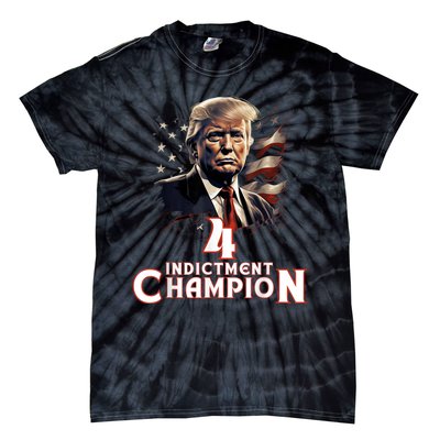 Trump 4 Time Indictment Champion Champ Not Guilty 2024 Tie-Dye T-Shirt