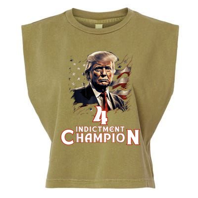 Trump 4 Time Indictment Champion Champ Not Guilty 2024 Garment-Dyed Women's Muscle Tee