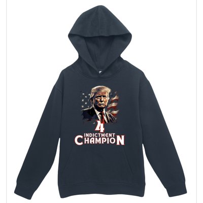 Trump 4 Time Indictment Champion Champ Not Guilty 2024 Urban Pullover Hoodie