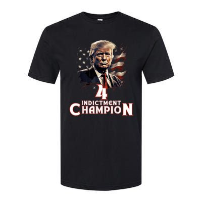 Trump 4 Time Indictment Champion Champ Not Guilty 2024 Softstyle CVC T-Shirt