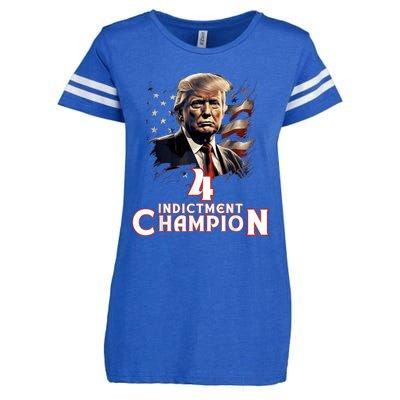 Trump 4 Time Indictment Champion Champ Not Guilty 2024 Enza Ladies Jersey Football T-Shirt