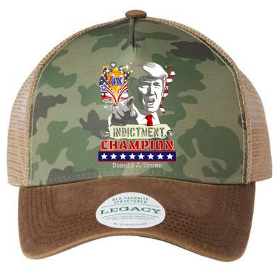 Trump 4 Time Indictment Champ Legacy Tie Dye Trucker Hat