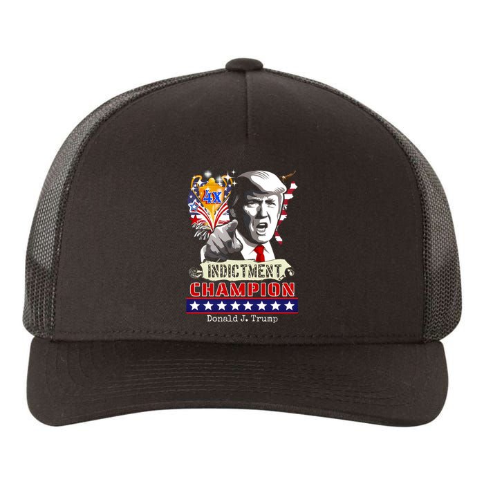 Trump 4 Time Indictment Champ Yupoong Adult 5-Panel Trucker Hat