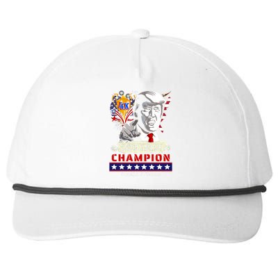 Trump 4 Time Indictment Champ Snapback Five-Panel Rope Hat