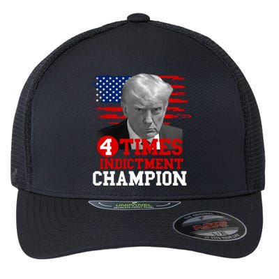 Trump 4 Time Indictment Champion Flexfit Unipanel Trucker Cap