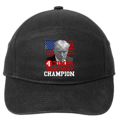 Trump 4 Time Indictment Champion 7-Panel Snapback Hat