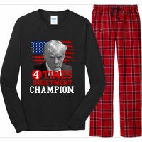 Trump 4 Time Indictment Champion Long Sleeve Pajama Set