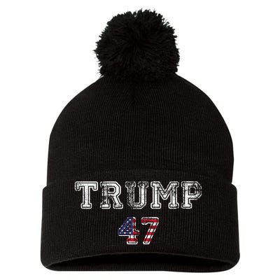 Trump 47 Trump Republican Pom Pom 12in Knit Beanie