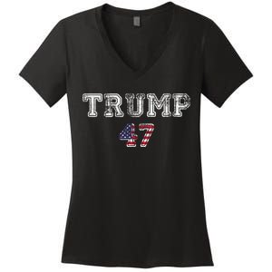 Trump 47 Trump Republican Women's V-Neck T-Shirt