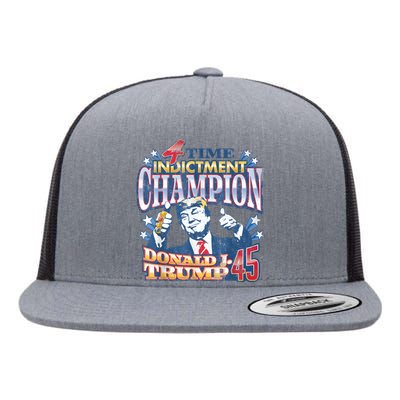 Trump 4 Time Indictment Champion Champ Not Guilty 2024 Flat Bill Trucker Hat