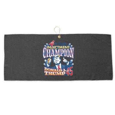 Trump 4 Time Indictment Champion Champ Not Guilty 2024 Large Microfiber Waffle Golf Towel