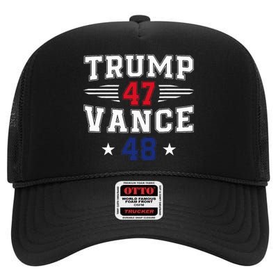 Trump 47 Vance 48 Trump Win Inauguration Day 2025 President High Crown Mesh Back Trucker Hat