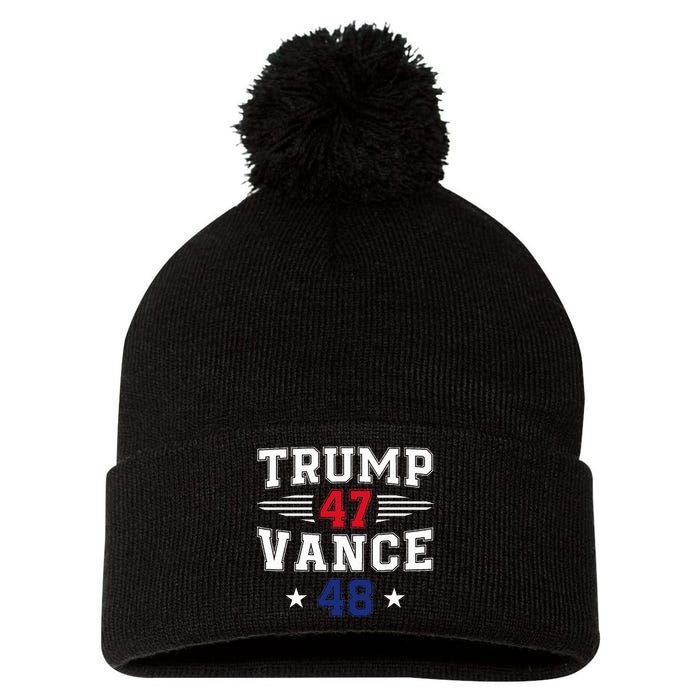 Trump 47 Vance 48 Trump Win Inauguration Day 2025 President Pom Pom 12in Knit Beanie