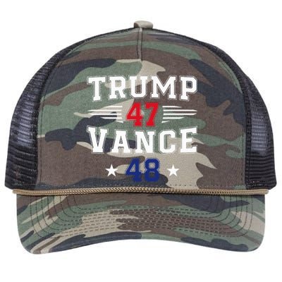 Trump 47 Vance 48 Trump Win Inauguration Day 2025 President Retro Rope Trucker Hat Cap