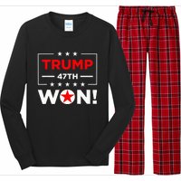 Trump 47th Won Trump Won 2024 Long Sleeve Pajama Set